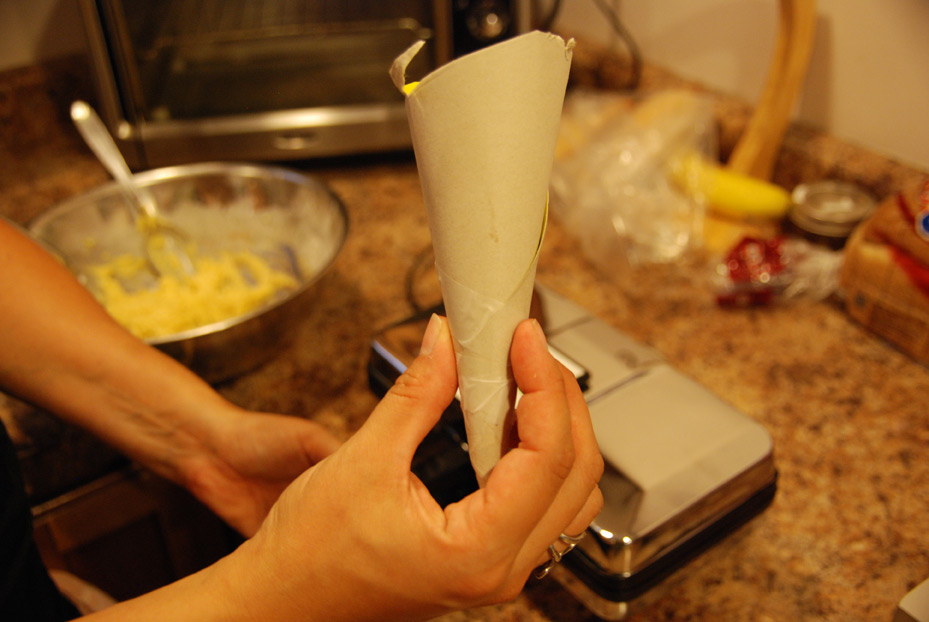 Make shift mold for the ice cream cones