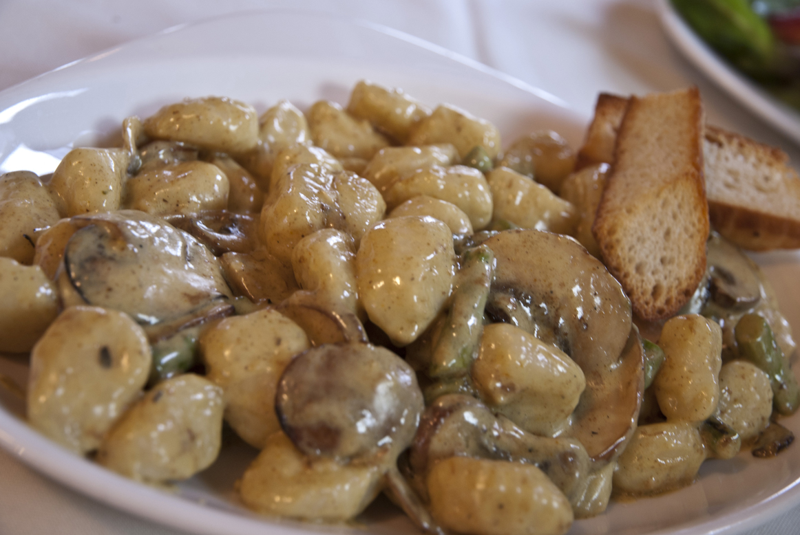 Gnocchi with mushrooms in a curry sauce from Rino's Kitchen in Windsor, Ontario