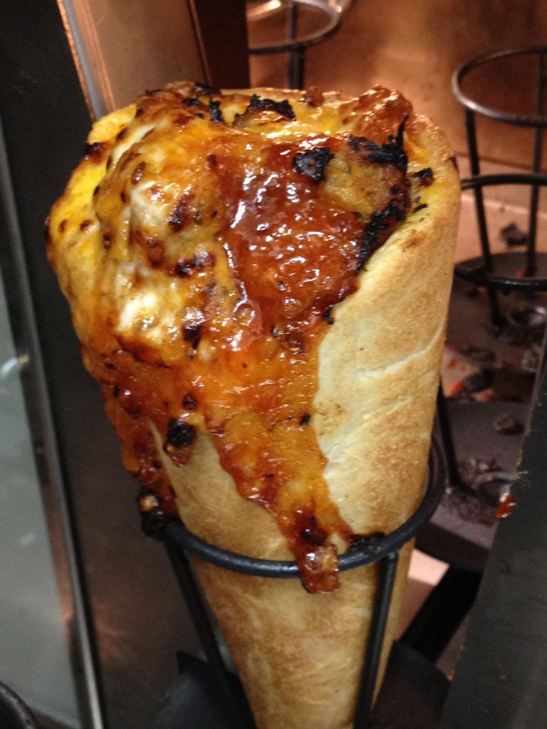 Pulled pork pizza cone from Rockhead Pub