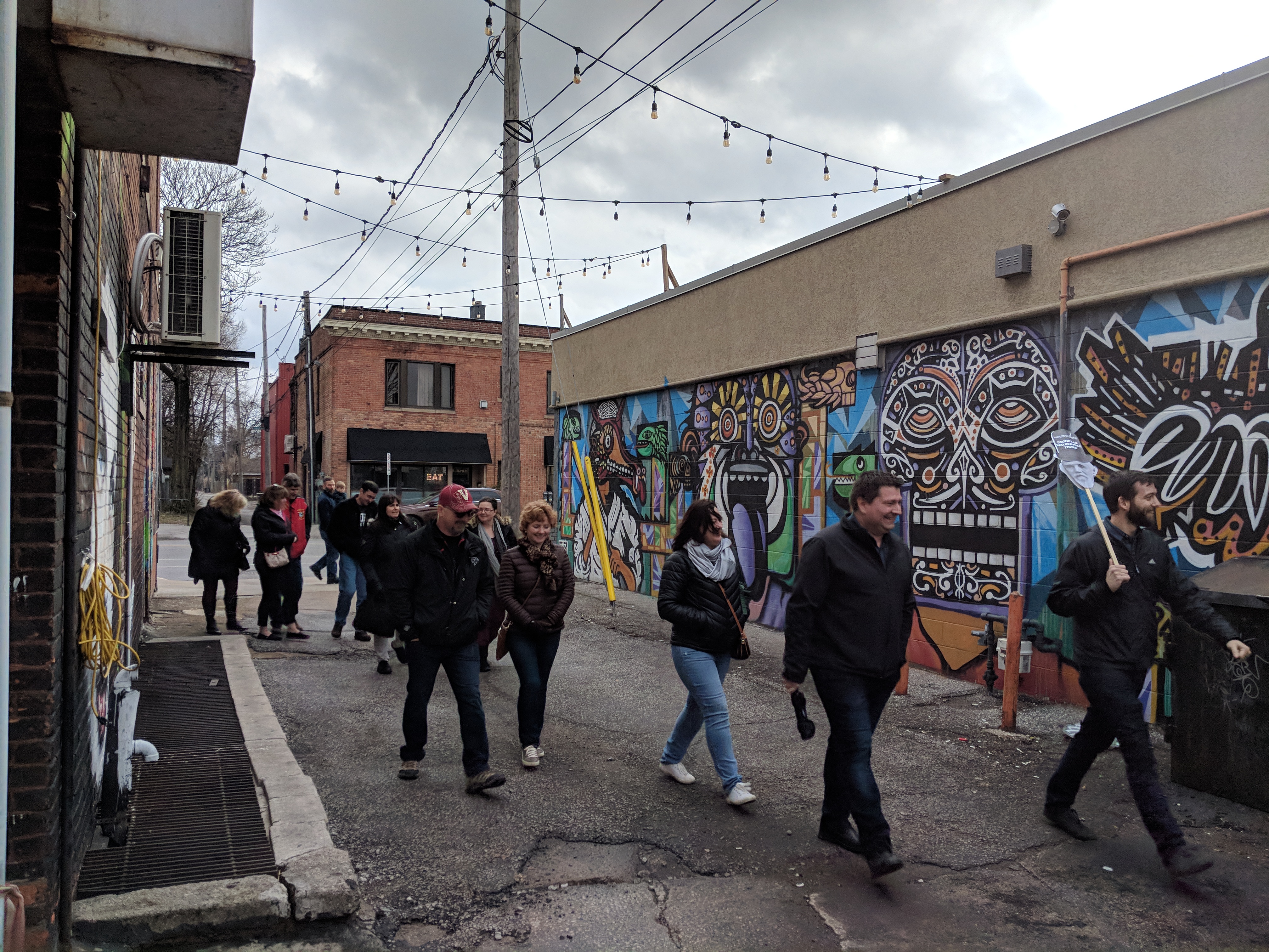 Taking in the street art on a Drinks of Walkerville Experience.
