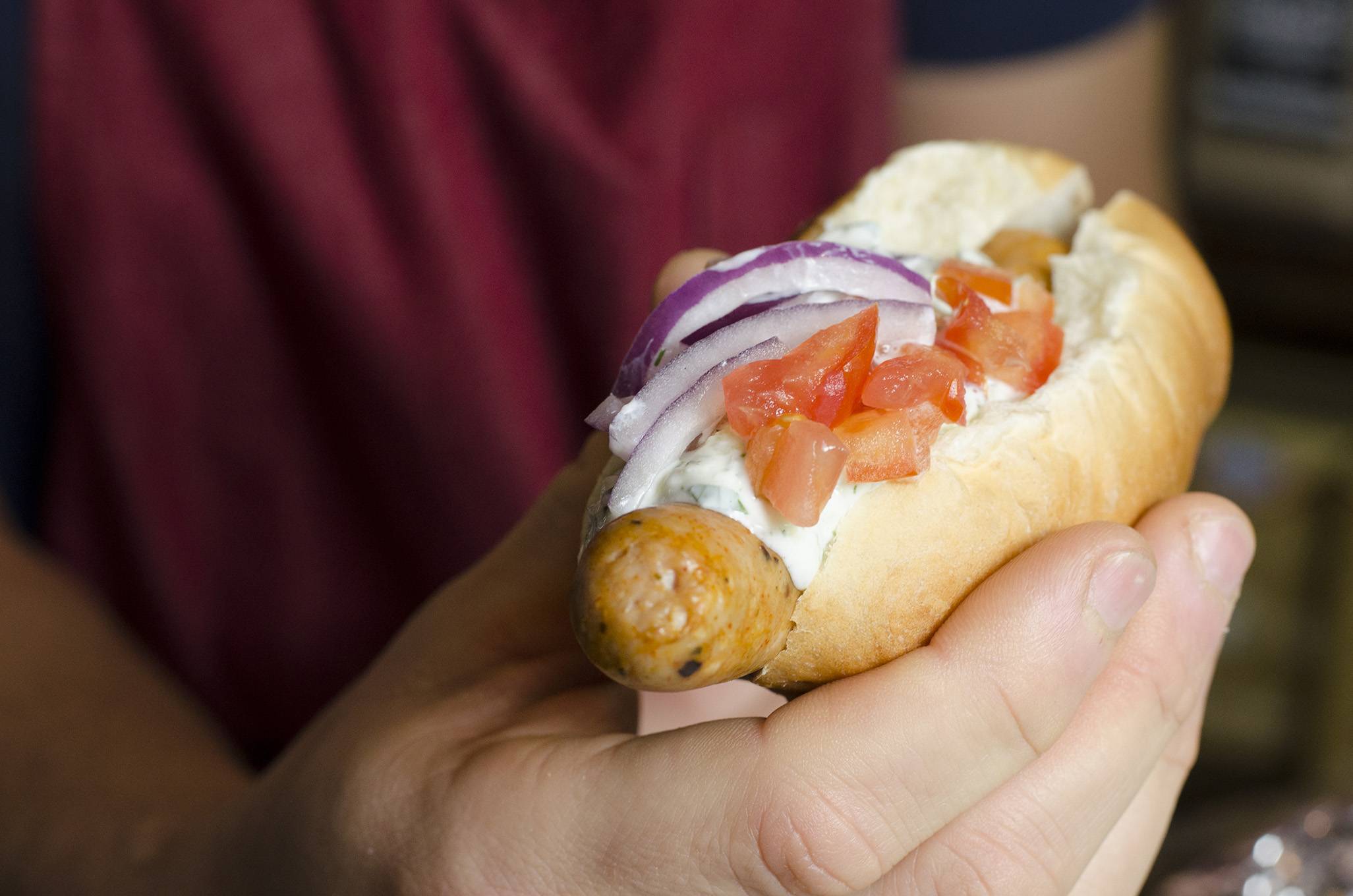 Opa! The chicken gyro sausage is absolutely delicious.