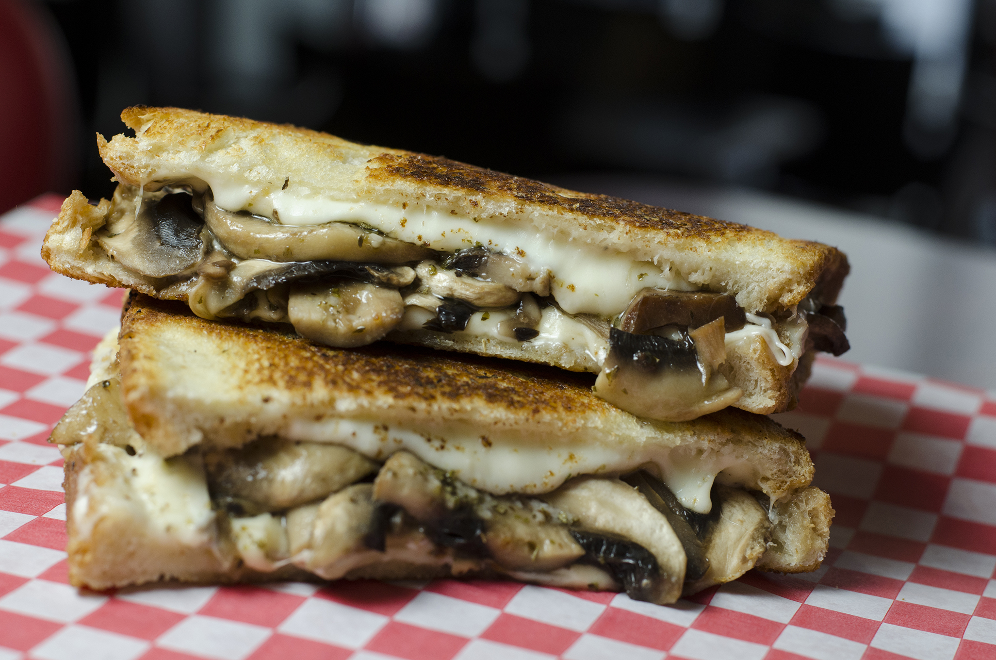 The Stuffed Mushroom Melt from Toastys in downtown Windsor, Ontario.