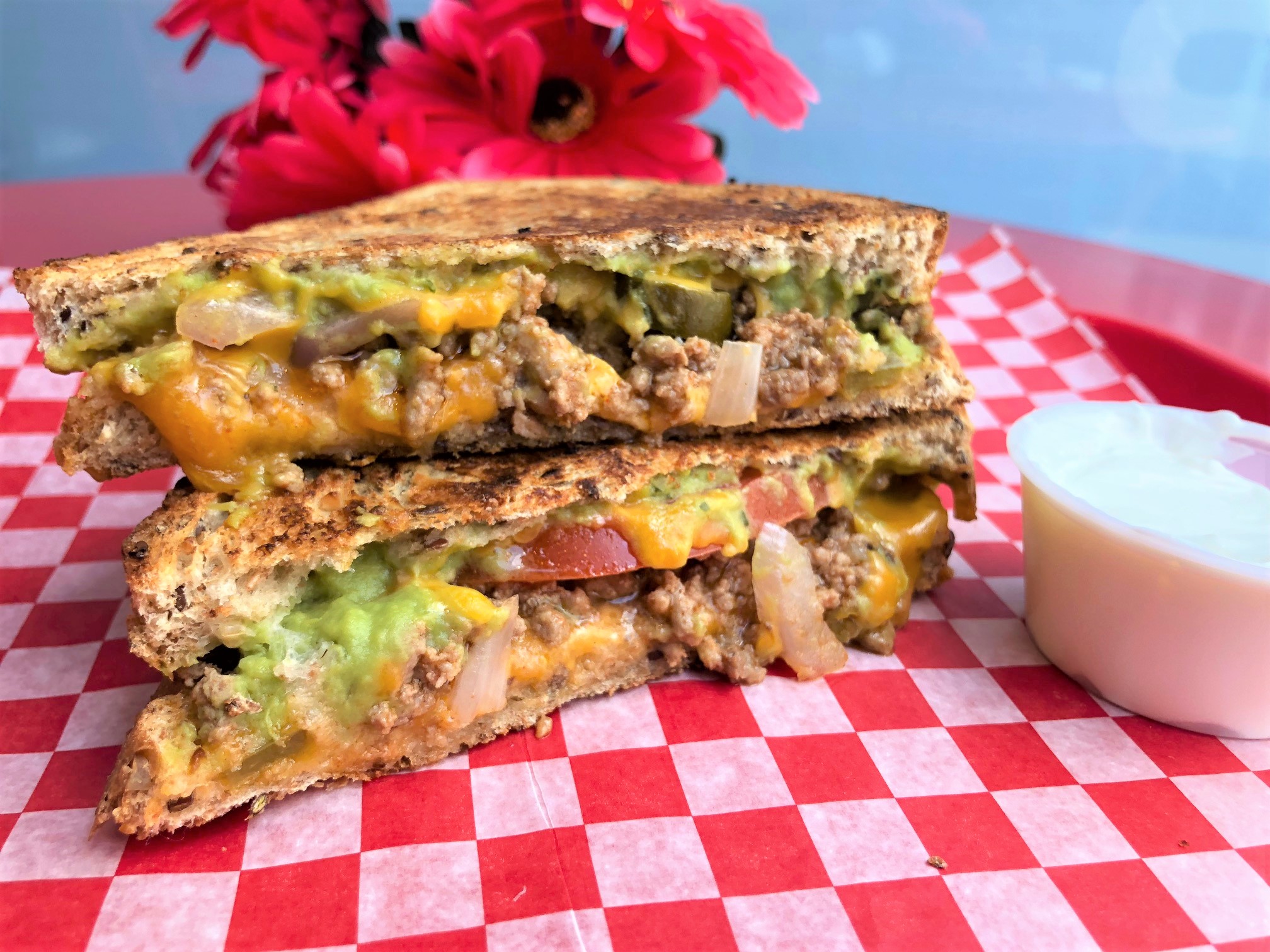 The Taco Surpreme grilled cheese sandwich from Toasty's in Windsor, Ontario.