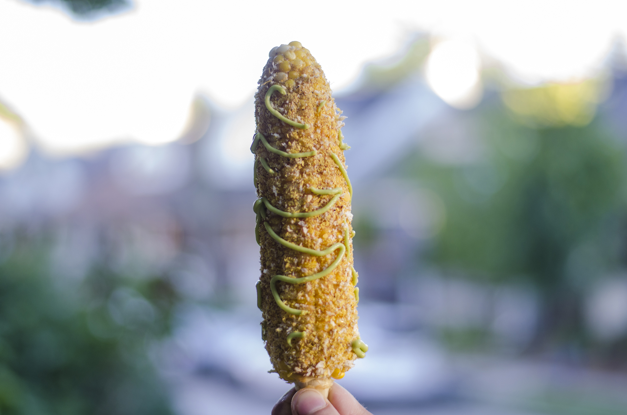 A vegan treat of street corn by WindsorEats.