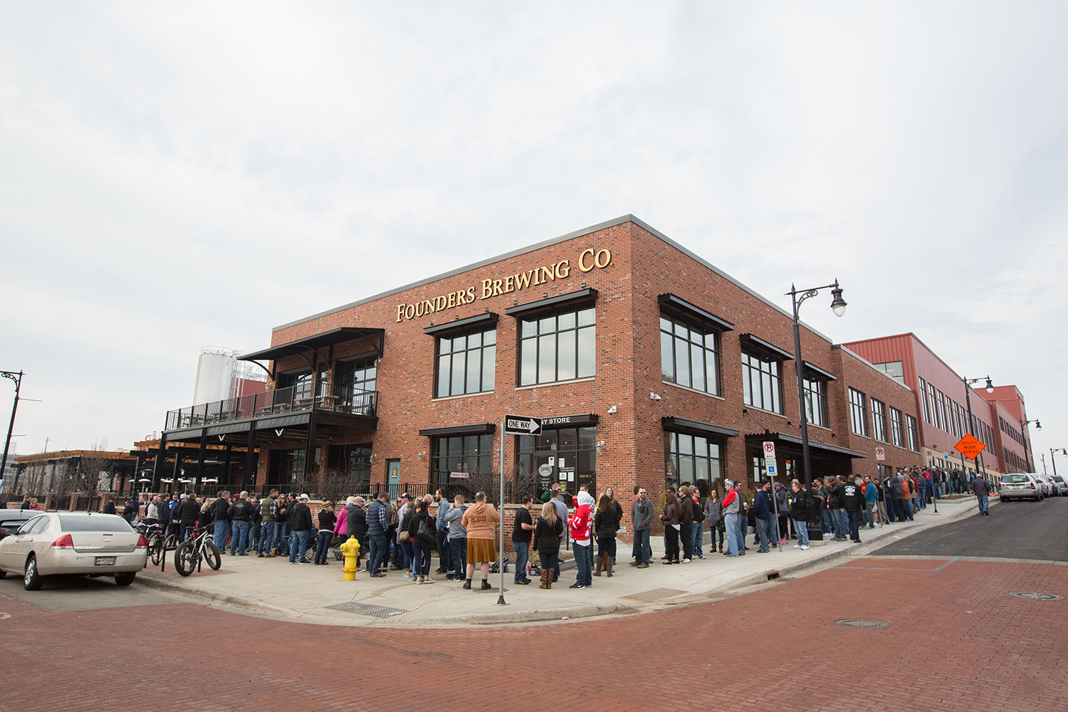 Lineup at Founders Brewing just for the KBS.