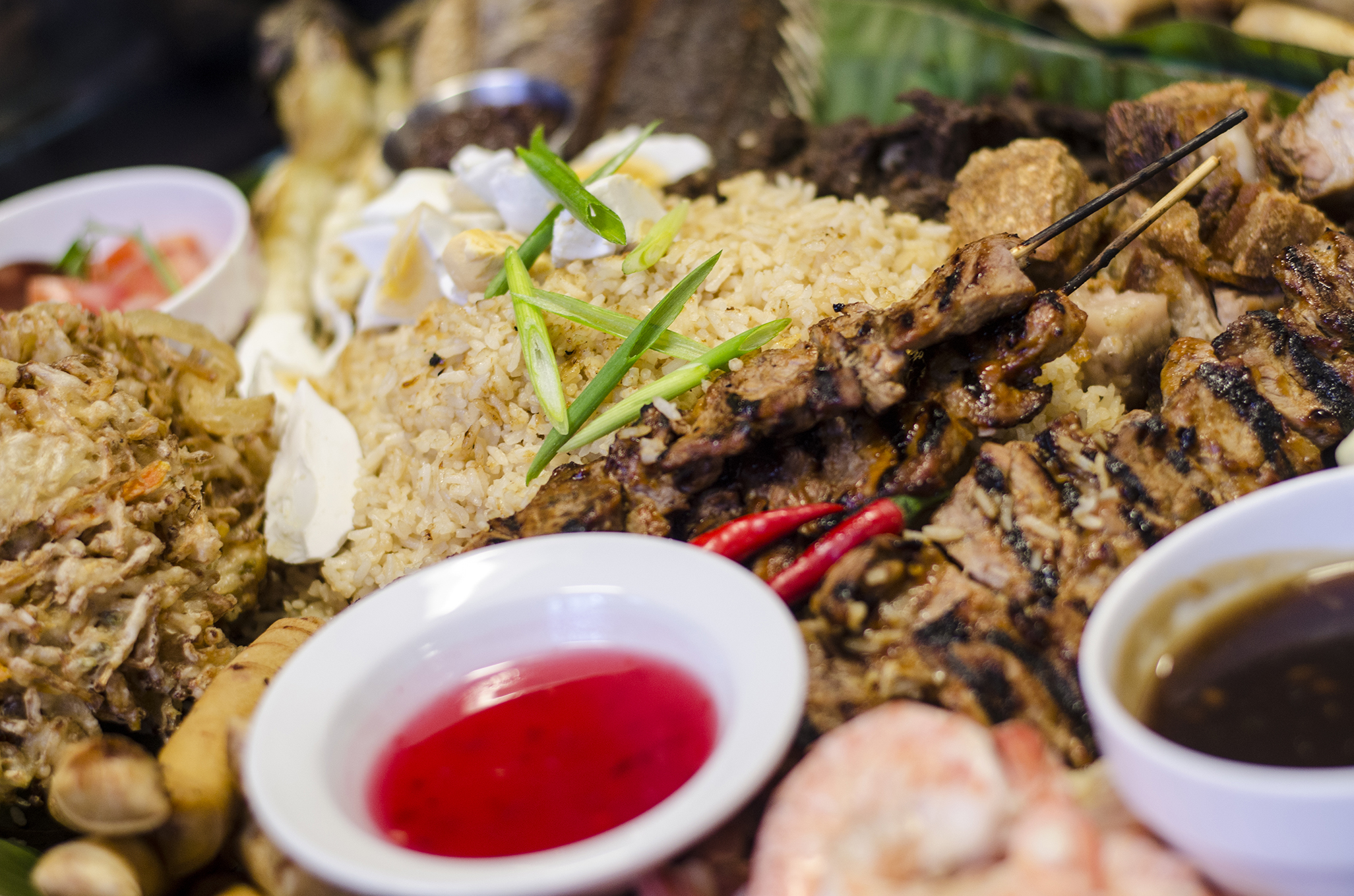 The smorgasbord that is a Filipino Boodle Fight at Tropical Hut in Windsor, Ontario.