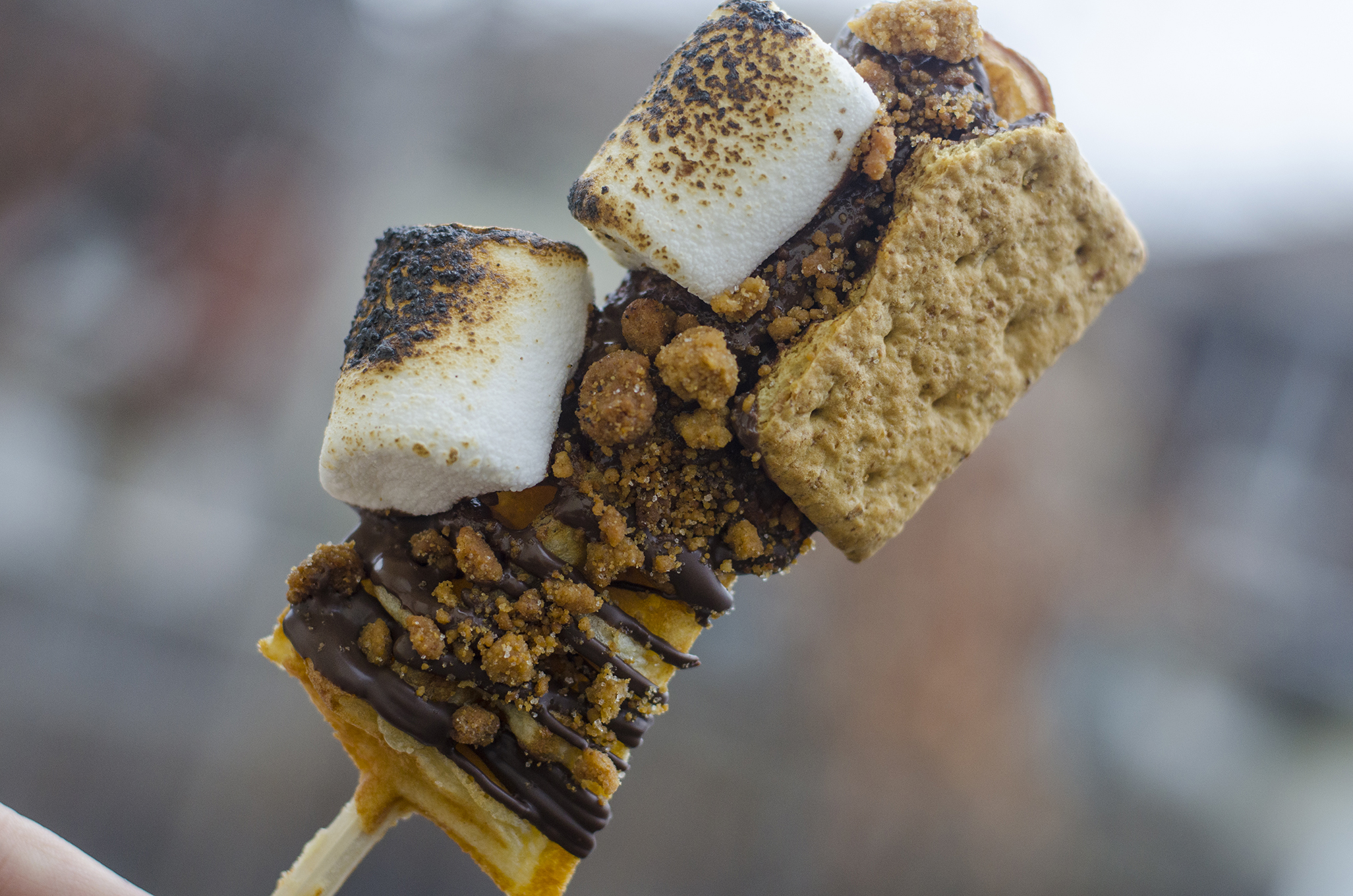The S'mores waffle on a stick from WindsorEats.