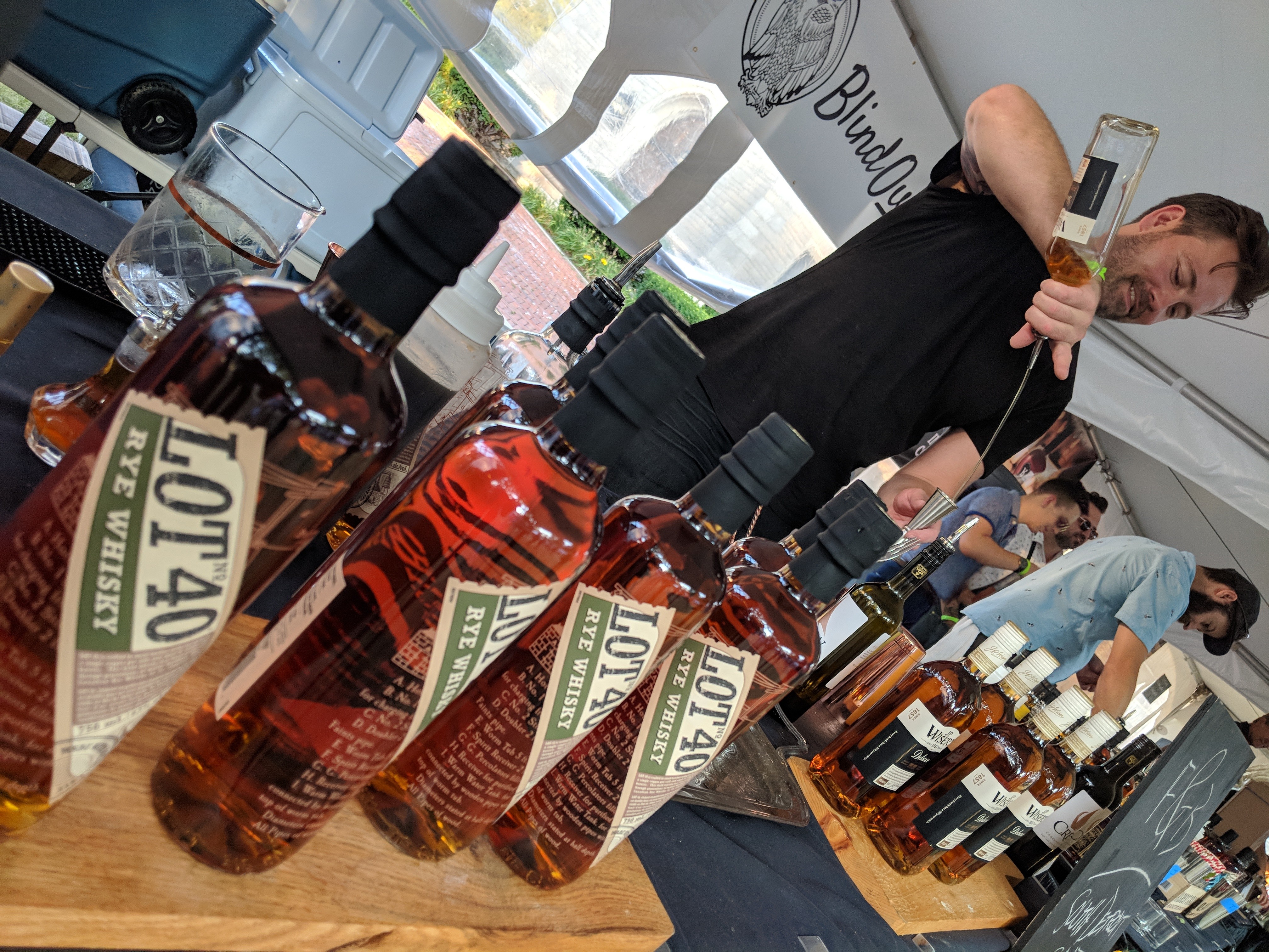 Pouring cocktails at the Whiskytown Festival in Windsor, Ontario.