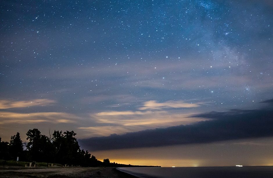 The stars revealing themselves at Point Pelee National Park in Leamington, Ontario.