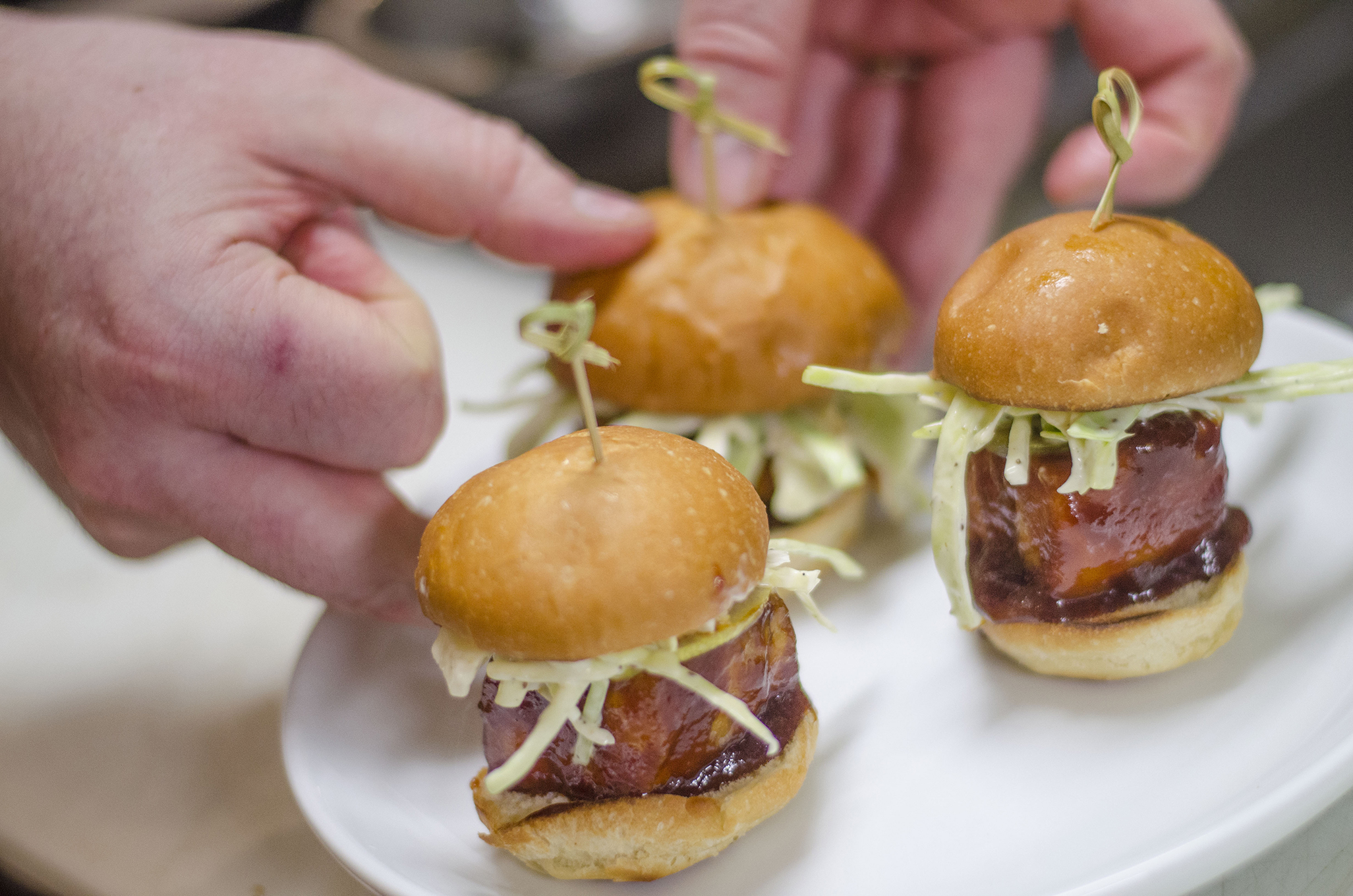 Barbeque pork belly sandwiches from Vine + Ash in Tecumseh, Ontario.