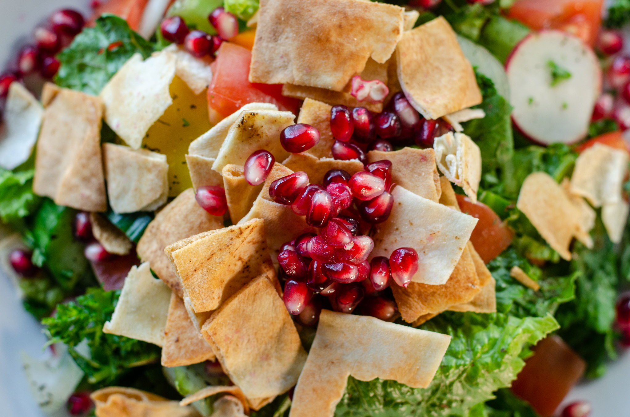 Fattoush salad from Souq in Windsor, Ontario.