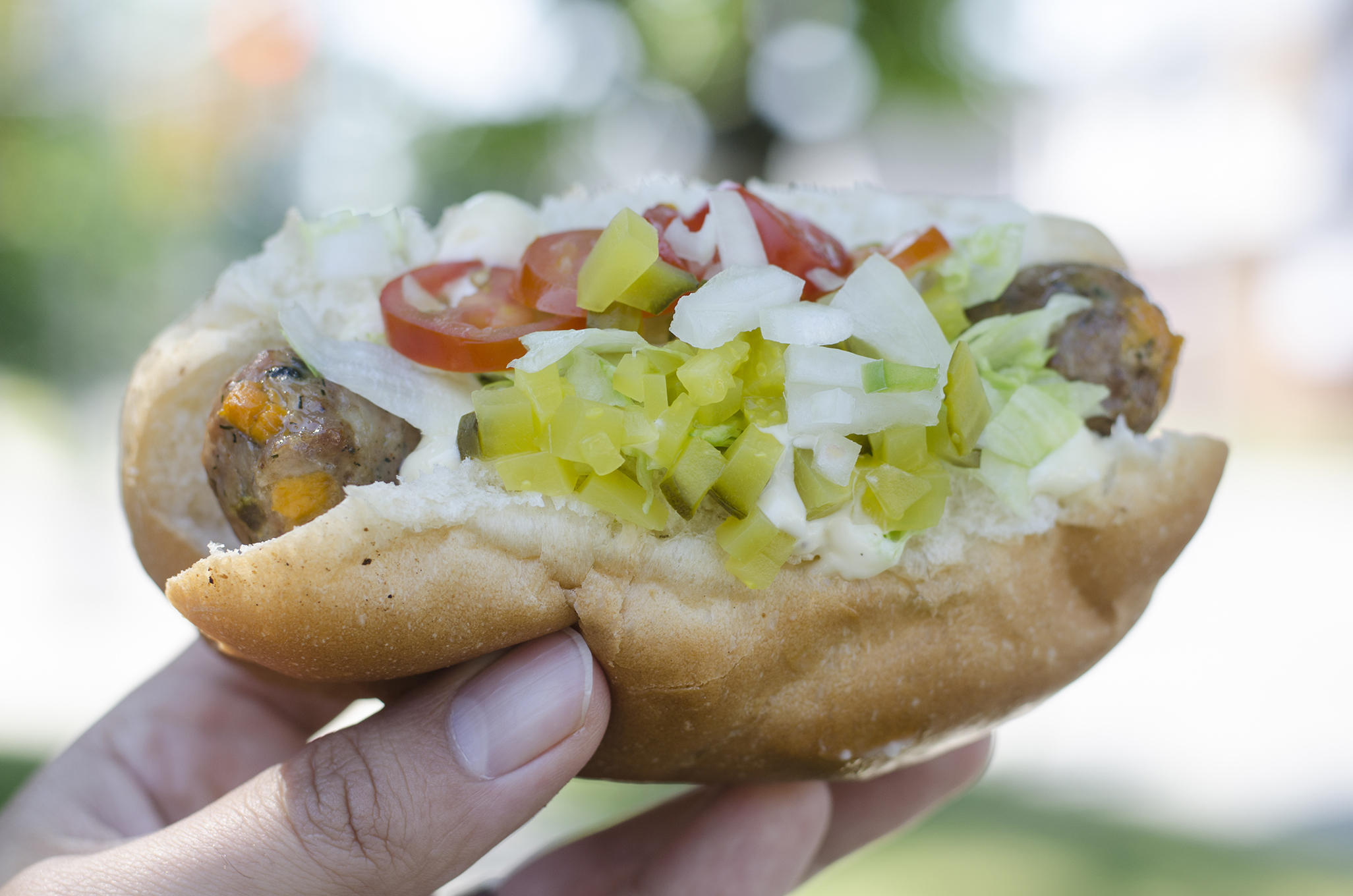 The Bacon Cheeseburger sausage from Robbie's Gourmet Sausage Co. in Windsor, Ontario.