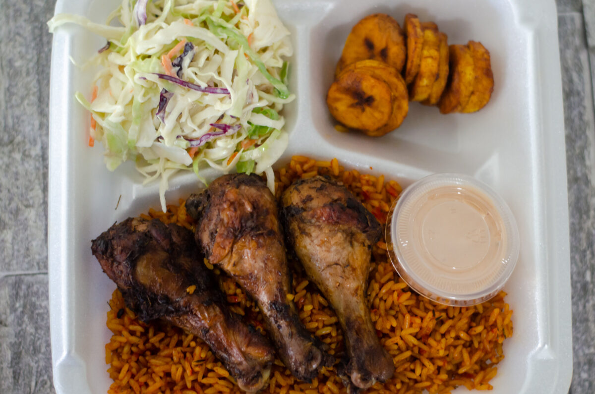 Jerk drumsticks from Lagos Grill in Windsor, Ontario.