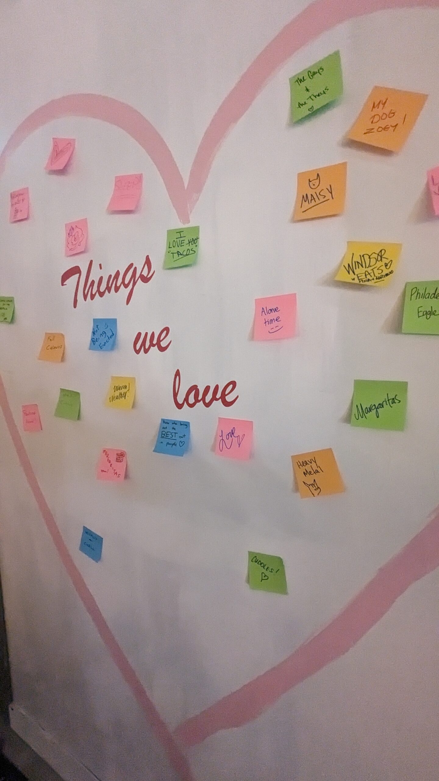 Our "Wall of Love" at WindsorEats in Windsor, Ontario.